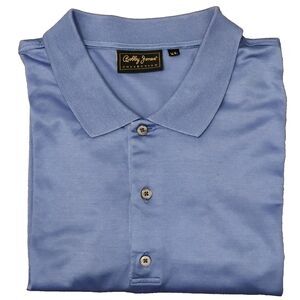 Bobby Jones Collection Golf Polo Shirt Mens XL Made in Italy Golfer Placket Blue